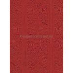 Embossed Eternity Red Matte A4 2-sided handmade, recycled paper, Close-up view | PaperSource